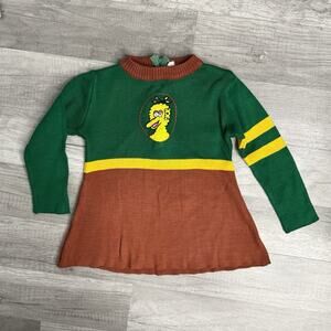 Rare Vintage 70s Big Bird Tunic Top JC Penney 2T Sesame Street Knit Sweater Kids